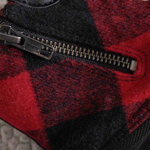 Sperry Size 6 Waterproof Wool Blend Buffalo Check Plaid Zip Laceup Duck Boots - Picture 11 of 13